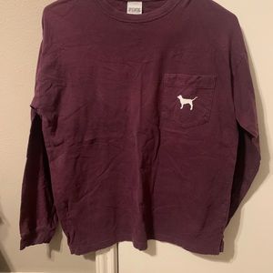 “PINK” maroon long sleeve shirt